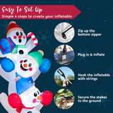 Joiedomi 6 FT Christmas Inflatable Decoration Stacked Snowman with Build-in LEDs Blow Up Inflatables for Xmas Party, Home Indoor Outdoor Christmas Décor Yard Garden Lawn Winter Holiday Supplies Décor