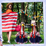 4th of July Porch Goose Outfit Patriotic Independence Goose Clothes for 23" High Cement or Plastic Geese Costume for Yard Lawn Outdoor Garden 250 Anniversary Duck Statue Dress USA American Flag Decor