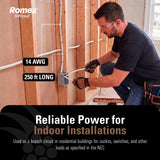SOUTHWIRE Company #28827455 250' 14/2 W/G NM Indoor Cable, for Dry Location, Compatible with Standard Electrical Devices