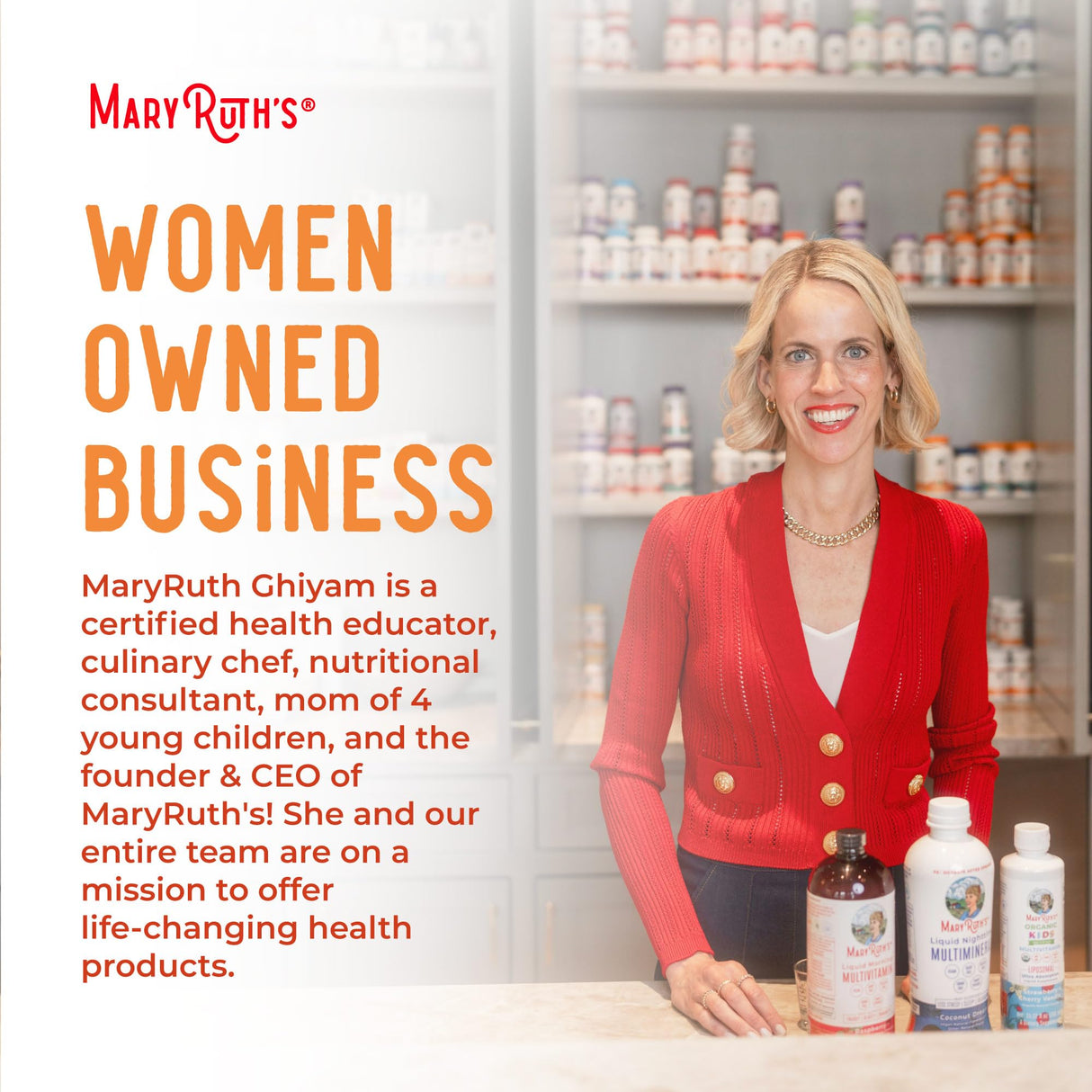 MaryRuth Organics Liquid Multivitamin + Hair Growth | Biotin 10000mcg | Lustriva Hair Growth Supplement | Clinically Tested in Women for Thicker Hair & Facial Wrinkle | Skin Care | 18+ | 15.22 Fl Oz