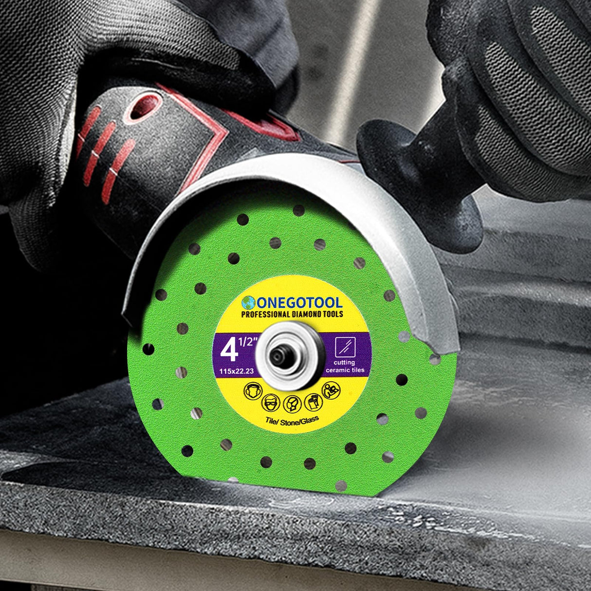 ONEGOTOOL 4-1/2 inch Tile Cutter Diamond Saw Blade for Angle Grinder Porcelain Ceramic Glass Marble Cutting Tools Grinding disc (3pcs)