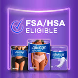 Always Discreet Incontinence & Postpartum Incontinence Underwear for Women, Small/Medium, Maximum Protection, 32 Count