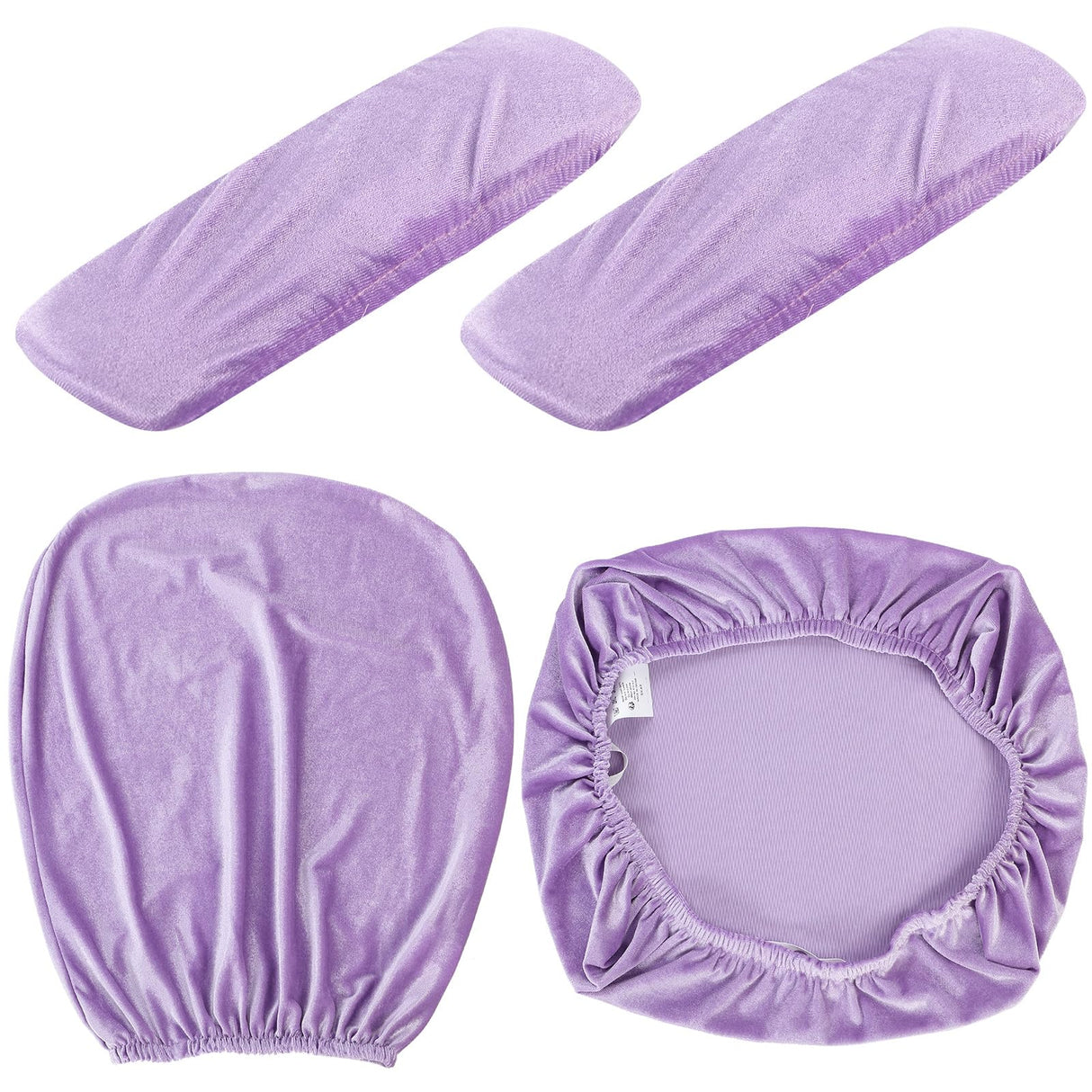 Tallew 4 Pcs Office Chair Covers Set Computer Universal Protective Stretchable Chair Seat Covers Desk Armrest Slipcovers Pads Office Cushion Backrest for Rotating(Purple)