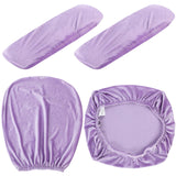 Tallew 4 Pcs Office Chair Covers Set Computer Universal Protective Stretchable Chair Seat Covers Desk Armrest Slipcovers Pads Office Cushion Backrest for Rotating(Purple)