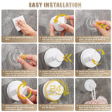 Fenas Suction Cup Hooks for Shower No-Drill Bathroom Hooks for Towels, Robes, Loofah Mountable on Bathroom Walls, Kitchen, Glass, Mirrors, Tile and Smooth,Non-Porous Surfaces (4, White)
