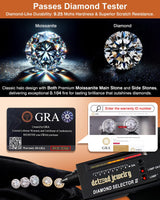 Delzzad Moissanite Earrings for Men, Solid S925 Sterling Silver and 18K Golden Plated Halo Stud Earrings for Women Valentine's Day Mother's Day - D Color VVS1 Hypoallergenic Dainty Moissanite Jewelry for Sensitive Ear, 6.5mm(1ct*2)
