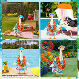 DTOFOOT 4 Pcs Hawaiian Porch Goose Outfit for 23 In Goose Statue Costume