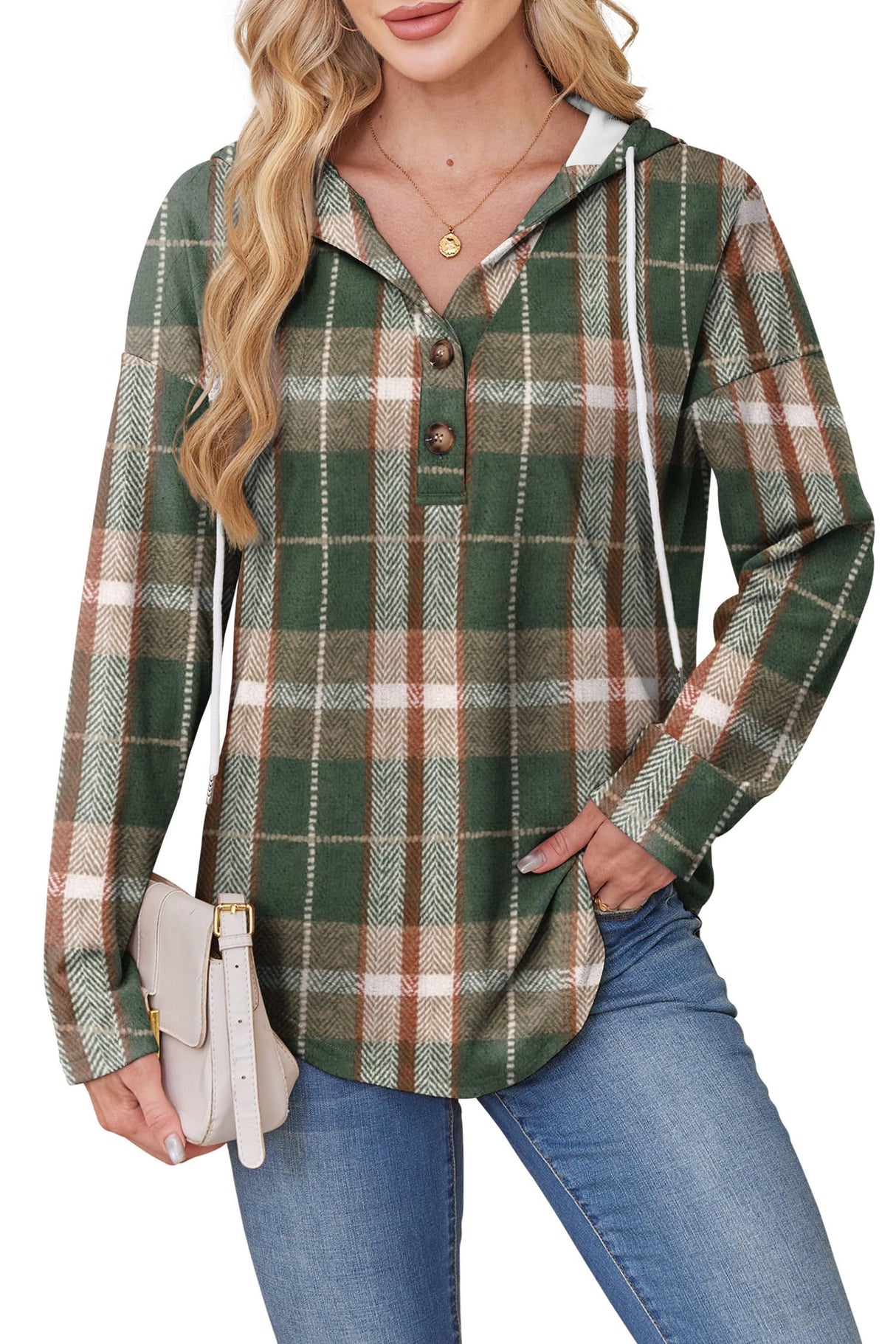Womens Tops Dressy Casual V Neck Sweatshirts Holiday Outfits Vacation Travel Hoodies Ugly Christmas Sweaters Plaid Green 2XL