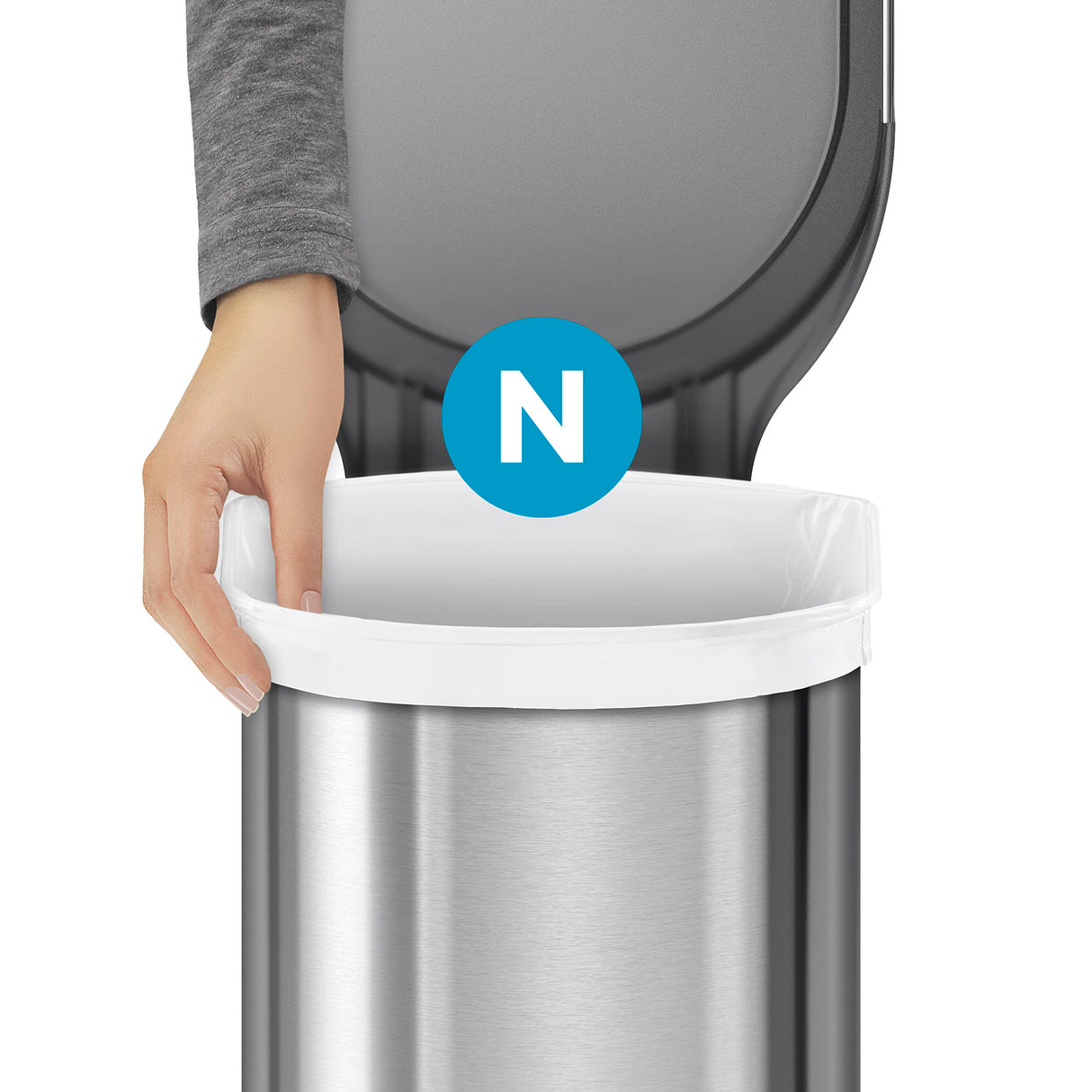 simplehuman Code N 60 Count, Dispenser Pack Custom Fit Liners, Drawstring Trash Bags, 45-50 Liter / 11.9-13.2 Gallon, White