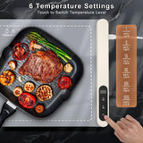 FYY Warming Mat for Food - Rapid and Full Surface Heating, 6 Temp Settings, 6H Timer, Rollable Portable Food Warming Mat, Ideal for Gatherings, Parties, Keep Meal Warm (X Large Size, Gray)
