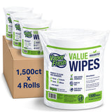 Vapor Fresh Value Wipes - 1,500 Count x 4 Rolls (6,000 Total Wipes) Plant Powered Commercial Grade Cleaner For Gym Equipment, Fitness Studios, Spas, Schools - Bulk Refill Rolls - Unscented