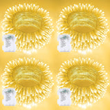 4 Pack Christmas String Lights Battery Operated with Timer, 132FT 400 LED Waterproof Twinkle Lights, 8 Modes Fairy Light for Indoor and Outdoor Bedroom Garland Tree Christmas Decorations (Warm White)