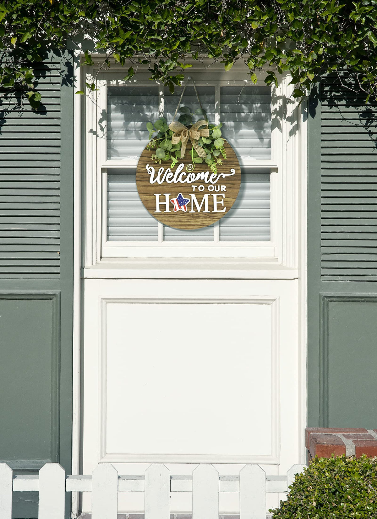Interchange Welcome Sign Front Door Wreaths for Spring Fall Summer Winter