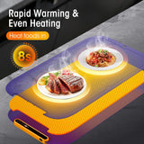 Warming Mat for Food, Extra Large, Food Warming Mat for Countertop, Food Warmer Mat with AI 7 Temperature Settings, Child Lock, Raised Feet Protects Table, Fast 8s Heating,Parties,Buffets,Daily Use