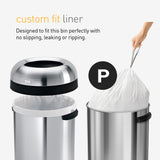 simplehuman 60 Liter / 16 Gallon Bullet Open Top Trash Can, Commercial Grade Heavy Gauge, Brushed Stainless Steel