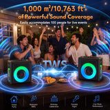 Karaoke Machine for Adults with 2 Wireless Microphones, 200W PA System