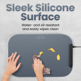 Chefman Roll n’ Go Food Warming Mat, Electric Warming Tray for Buffets, Parties, Holidays, 3 Temperature Settings, Easy-Clean Silicone Mat, Roll Up Food Warmers w/Storage Bag - Grey