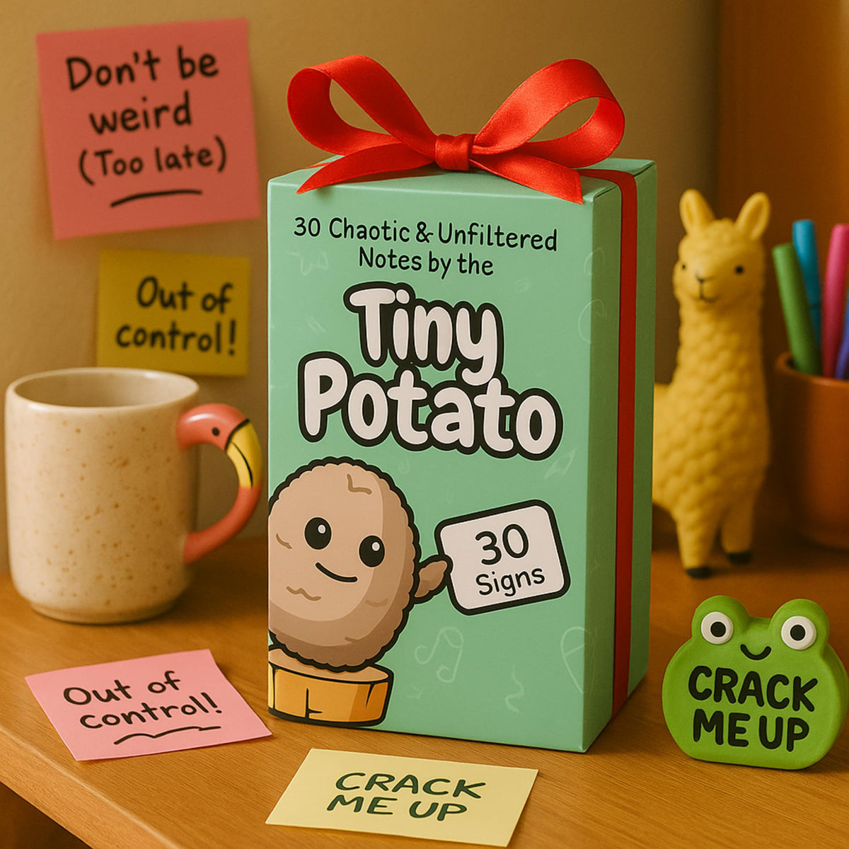 Funny Friendship Gift - Tiny Potato Crochet With 30 Sassy Messages for Women Friends Bestie Coworker Sister - Best Friend Birthday Gifts for Women, Emotional Support Encouragement Present Idea for Her