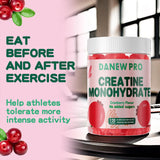 DANEW Pro Creatine Monohydrate Gummies 5000mg for Men & Women, Creatine Monohydrate for Muscle Strength, Muscle Builder, Energy Boost, Pre-Workout Supplement(120 Count)-Cranberry Flavor