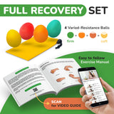 Squeeze Balls for Hand Therapy - Set of 4-Hand Exercise Balls for Arthritis & Carpal Tunnel - Strengthens Wrist & Fingers - Premium Stress Ball for Adults Therapy with a Complete Guide Book
