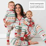 Little Sleepies Two-Piece Kids Christmas Pajamas Set for Boys & Girls, Viscose from Bamboo, Family Matching Christmas PJs, Fair Isle, 5-6
