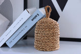PEMAR Natural Wicker Door Stopper with Handle, Decorative Door Stop, Heavy Indoor Doorstop, Rustic Farmhouse Blocker Jammer 5.1''D x 7.5''H (Seagrass)