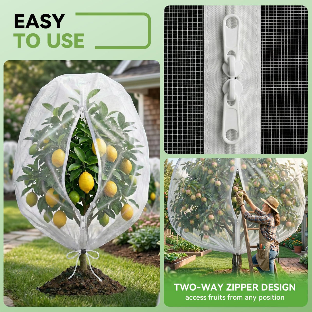 Garden Bird Netting for Plant and Fruit Tree Protection,4 Pack 4.9x4FT