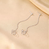 SLUYNZ 925 Sterling Silver Cuff Earrings Chain for Women Crawler Earrings Studs (A-Silver)