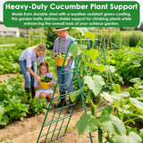 Heavy Duty Metal 50"x17" Cucumber Trellis for Raised Bed, A Frame Garden Trellis for Climbing Plants Outdoor, Plant Trellis Support for Tomato Bean Pea Grape Adjustable Vegetable Garden Trellis