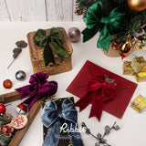 Ribbli Red Velvet Wired Ribbon 2.5 Inch Velvet with Satin Christmas Ribbon for Gift Wrapping Christmas Tree Decoration Crafts Wreaths Supplies-Continuous 10 Yards