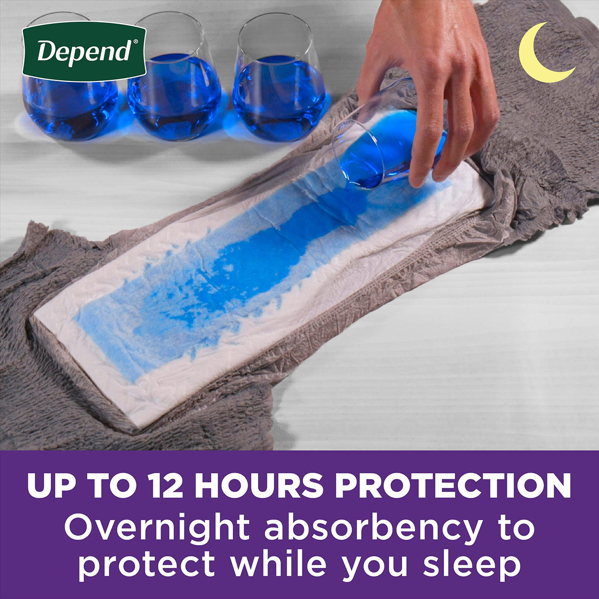 Depend Night Defense Adult Diapers, Incontinence Underwear for Men, Disposable, Overnight, Extra-Large, Grey, 20 Count, Packaging May Vary