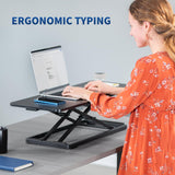 VIVO Single Top 30 inch Scissors Lift Keyboard and Mouse Riser, Height Adjustable Laptop Desk, for Ergonomic Sit Stand Workstations, Black, DESK-V030A