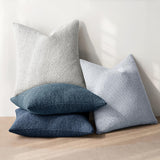 MIULEE Pack of 4 Decorative Textured Boucle Christmas Throw Pillow Covers 18x18 Inch Neutral Blue Accent Solid Pillow Cases Couch Cushion Covers for Modern Farmhouse Boho Bed Livingroom Home Decor