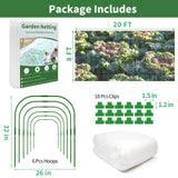 Garden Netting Kit for Raised Beds, 8 x 20 FT Ultra Fine Mesh