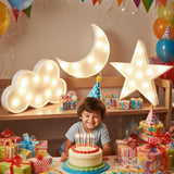 AUSAYE 3 PCS 3D Crescent Moon Light Cloud Led Star Lamp, Decorative Night Lights Room Decor NightLight for Kids Adults Birthday Baby Shower Party Christmas Gifts