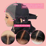 9x5 Glueless Wigs Human Hair Pre Plucked Pre Cut Bob Wig Human Hair 200% Density Body Wave Lace Front Wigs Human Hair HD Closure Wigs Short Bob Wigs for Black Women Wear and Go Glueless Wig 12 Inch