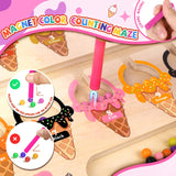 wakeInsa Magnetic Color and Number Maze,Montessori Toy for 2-5 Years Old Girls,Wooden Magnet Balls Puzzles,Toddler Busy Board Game,Preschool Learning Activities,Christmas & Birthday Gift for Kids