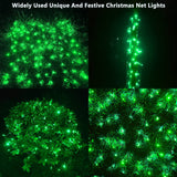 HISHINY Christmas Net Lights Outdoor, 5ftx5ft 100LED Green Wire, Connectable Bush Mesh Net Lights String for Christmas,St Patricks Party,Shrub,Yard,Tree (Green)