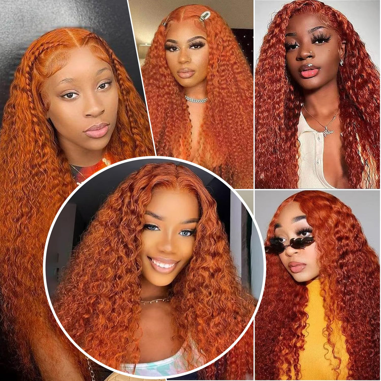 30 Inch Ginger Lace Front Wigs Human Hair 13x6 Deep Wave Wig Orange Ginger Wig Human Hair Pre Plucked 350 Deep Curly Hd Lace Front Wigs for Women 180% Density Wet Wavy Deep Curly Frontal Wigs