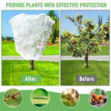 YUYIUS Fruit Tree Netting, Plant Mesh Netting for Garden Protection, Blueberry Bush Insect Netting Cover as Garden Pest Barrier from Cicadas, Bug, Bird (3.3x4.9 FT, 4Pcs, with Drawstring Design)