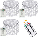3 Pack Fairy Lights Battery Operated with Remote Control Timer, 26 FT 80 LED String Lights Outdoor Indoor, 8 Mode Twinkle Lights for Christmas Party Wedding Birthday Bedroom Décor (Cool White)