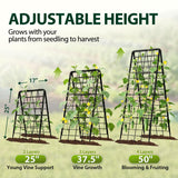 Heavy Duty 50"x17" Adjustable A-Frame Trellis for Climbing Plants Outdoor, Metal Rust-Proof Garden Trellis, Dense Grid Climbing Frame Trellis for Raised Beds, Cucumber, Tomatoes Outdoor (1 Pack)