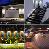 Solar Motion Lights Outdoor, Ultra Bright Solar Fence Lights with Motion Sensor, IP65 Waterproof Security Light 3 Modes, 270° Lighting Angle, Wall Lights for Deck Patio Fence Garage Door (6 Packs)