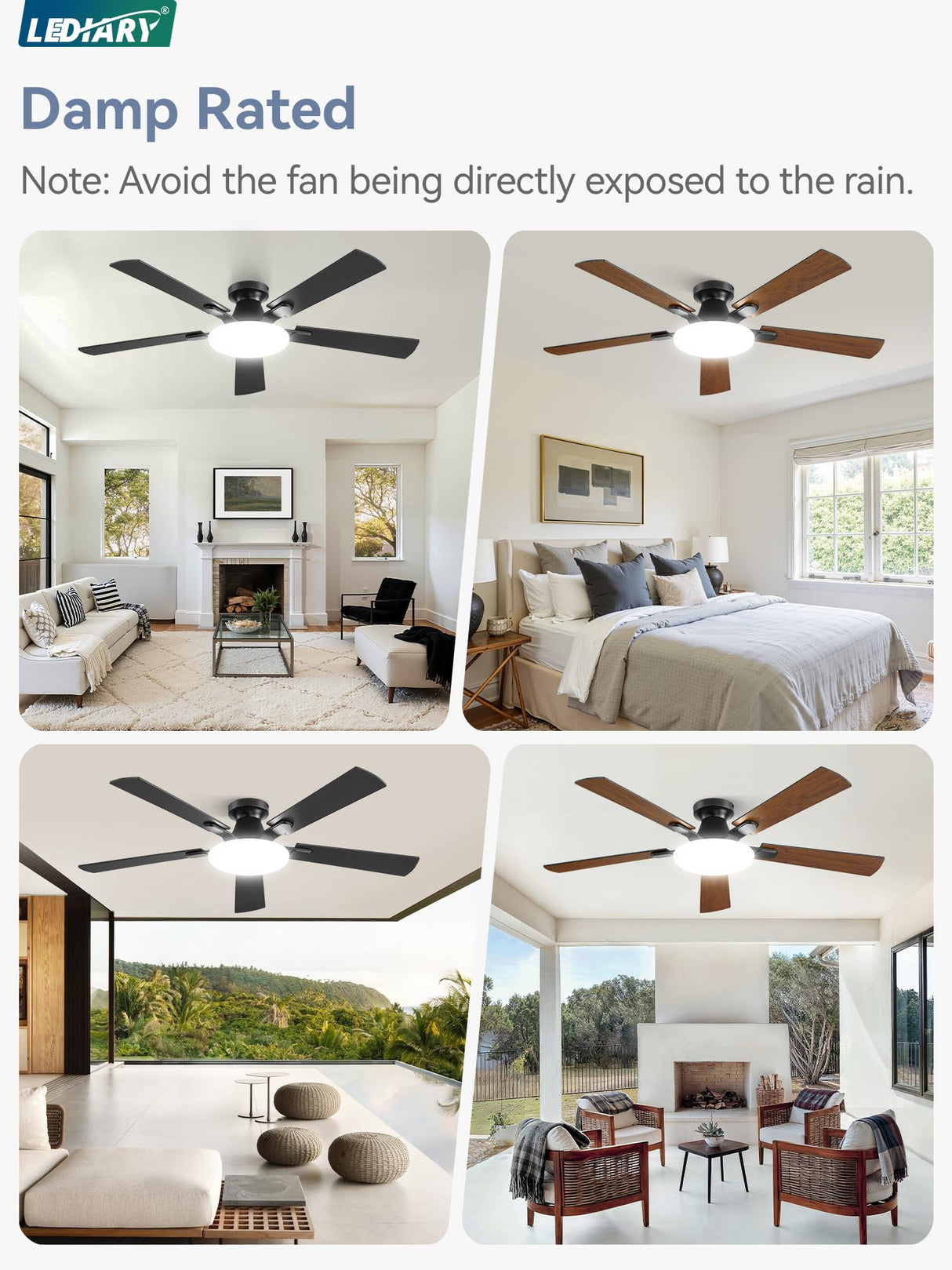 52 Inch Ceiling Fan with Lights and Remote, 30W 12" LED Panel Flush Mount Ceiling Fan, 6-Speed Quiet DC Motor Modern Low Profile Ceiling Fan with Reversible Blades for Bedroom, Living Room, Patio