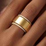 WomenGifts Size 9 Gold Non Tarnish Eternity Bands for Women, Stacking Oura Ring Gen 4/Oura Ring Gen 3 Accessories, 14K Gold Plated Thin Stackable Rings, Dainty CZ Wedding Band