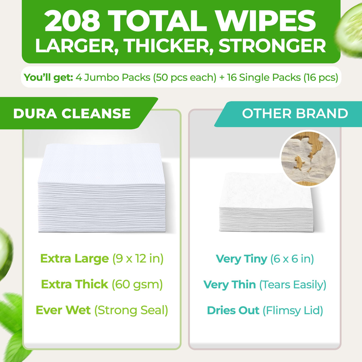 Body Wipes for Women, Extra Moist No Rinse Bathing Sheets (4pk), 200 XL Shower Cloths + 16 Deodorizing Bath Wipes - 9"x12" Travel Size Essentials, Toiletries for Womens Hygiene & Post Workout Cleanup