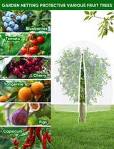 Fruit Tree Netting for Cicadas - with Zipper 4Pcs 5 x 4FT Garden Bird Netting for Blueberry Bushes with Drawstring,Insect Plant Protection Mesh Net Bags for Tomato,Cicada,Animals (4, 4 x 5 FT)