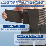 Abdominal Binder for Post Surgery & Postpartum Recovery, Abdomen Hernia Support Belt for Women & Men (Black, X-Large)