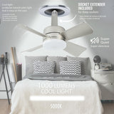 Bell+Howell Socket Breeze Cool Light Deluxe Silver – Ceiling Fans with LED Lights and Remote Control, Replacement for Lightbulb - Bedroom, Kitchen, Living Room,1000 Lumens / 5000 Kelvins