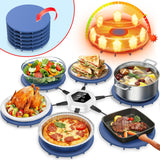 Upgrade Food Warming Mat,6-in-1 Silicone Warming Mat for Food-Fast Heating Electric Warming Tray with 3 Timer & Temp Settings,Portable Food Warmer for Parties Buffet,Raised Feet Protects Table (Blue)